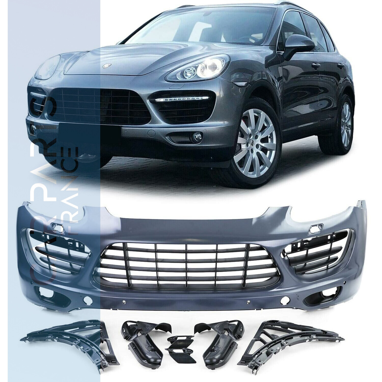 Pare -choc avant Porsche Cayenne 958 92A 2010 - 2014 prefacelift Look Cayenne Turbo