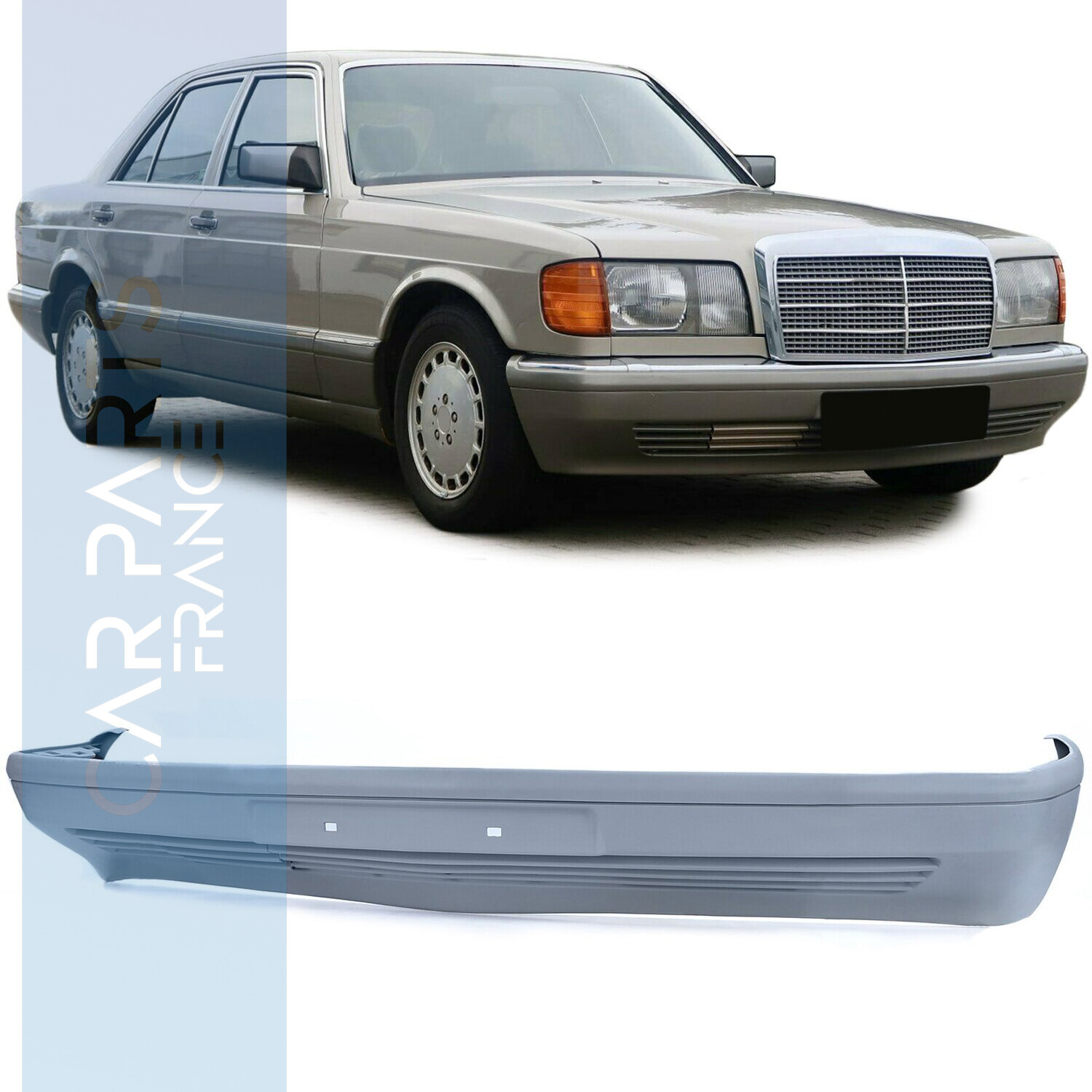 Pare-chocs avant adapté pour Mercedes classe S W126 berline 1979-1991