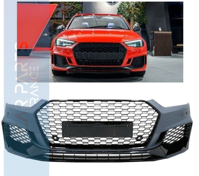 Pare-choc avant look RS4 pour AUDI A4 B9 2015 à 2019 + calandre noire brillante