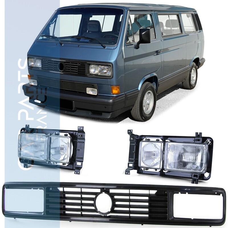 Paire de phares carrés plus calandre pour VW T3 1979-1992 Paire de phares carrés plus calandre pour VW T3 1979-1992