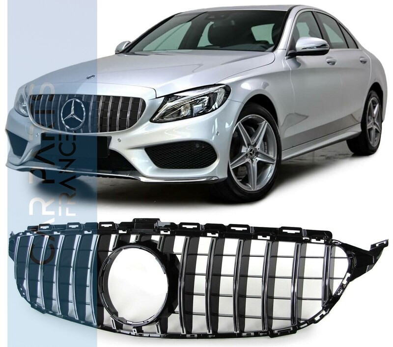Calandre / Grille​ Sport Look Noir Chromé pour Mercedes Classe C W205 2013 - 2018
