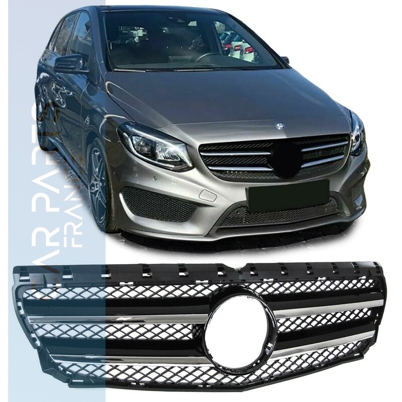 Calandre / Grille​ Sport Look Noir Chromé pour Mercedes Classe B W246 2011 - 2015