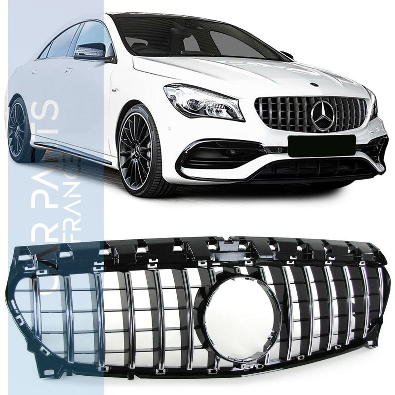 Calandre / Grille ​Sport Look Noir Chromé pour Mercedes CLA W117 à partir de 2016