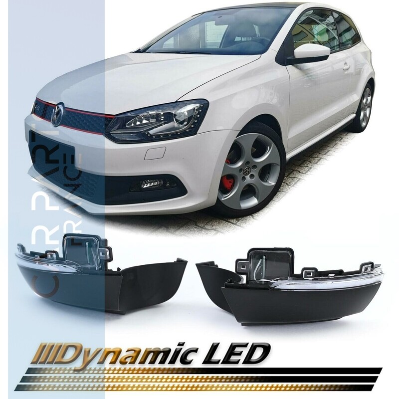 Paire de clignotants de rétroviseur dynamiques a LED pour Volkswagen Polo 6R 6C 2009 - 2017