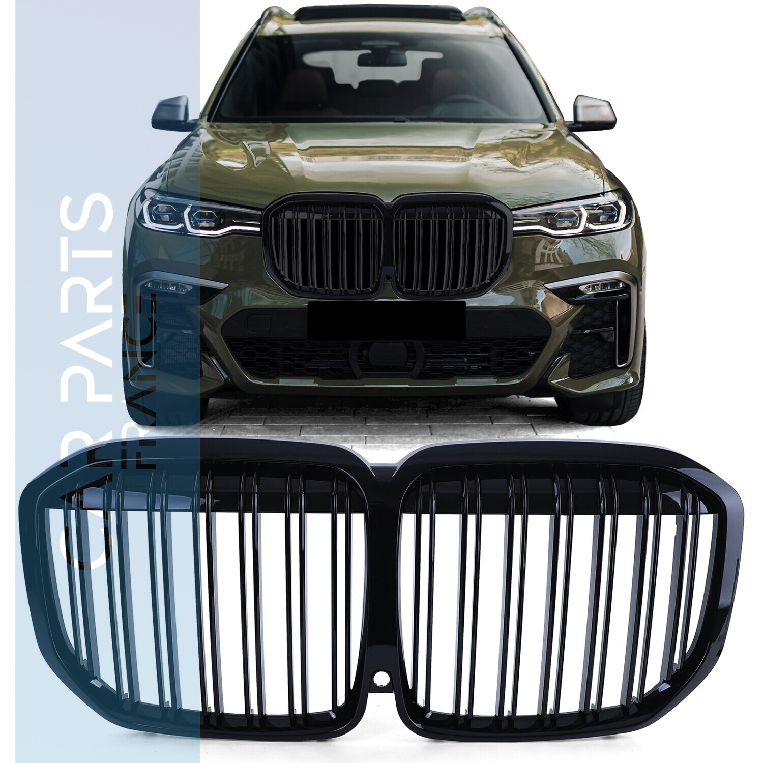 Grille de calandre sport double barre performance brillante pour BMW X7 G07 à partir de 19