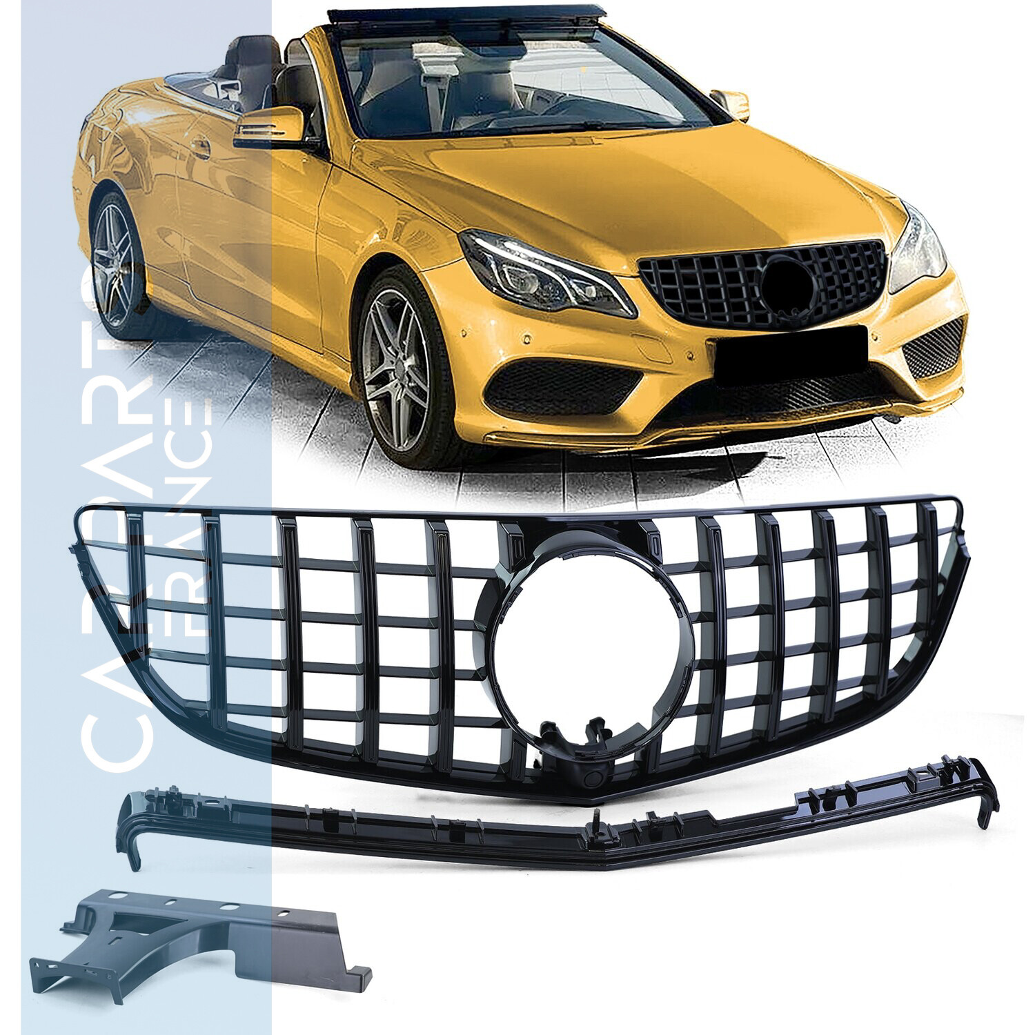 Calandre Panamericana noir brillant pour Mercedes Classe E Cabrio A207 Coupé C207 2013-2017