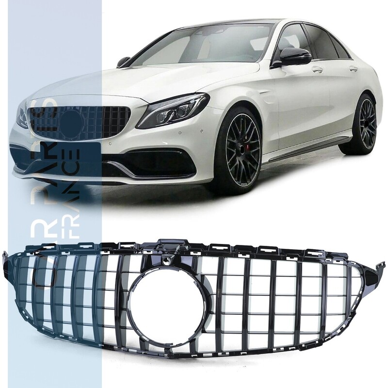Calandre look Panamericana noir brillant pour Mercedes Classe C W205 S205 2014-2018 Calandre look Panamericana noir brillant pour Mercedes Classe C W205 S205 2014-2018