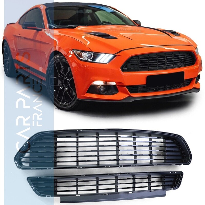 Ensemble de calandres sport supérieur et inférieur noir brillant pour Ford Mustang 6 2014-2017