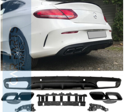 Diffuseur de pare-chocs arriére Look AMG pour Mercedes C W205
