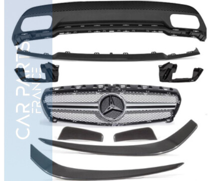 Diffuseur de pare-chocs arriére + Volets pare-chocs avant Look AMG pour Mercedes Classe A W176
