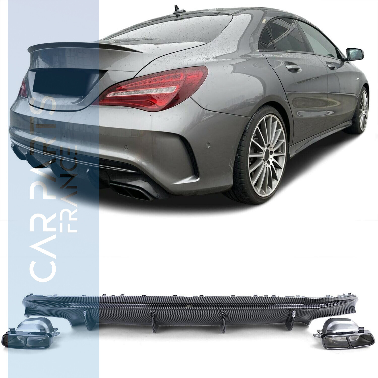Diffuseur de pare- choc arrière Look AMG pour Mercedes CLA C117 2016 - 2019