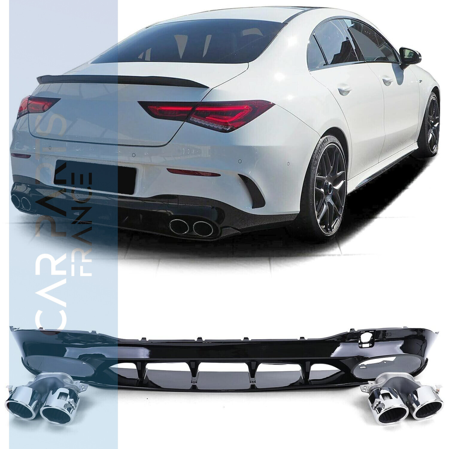 Diffuseur de pare- choc arrière Look AMG pour Mercedes CLA C118 à partir de 2019