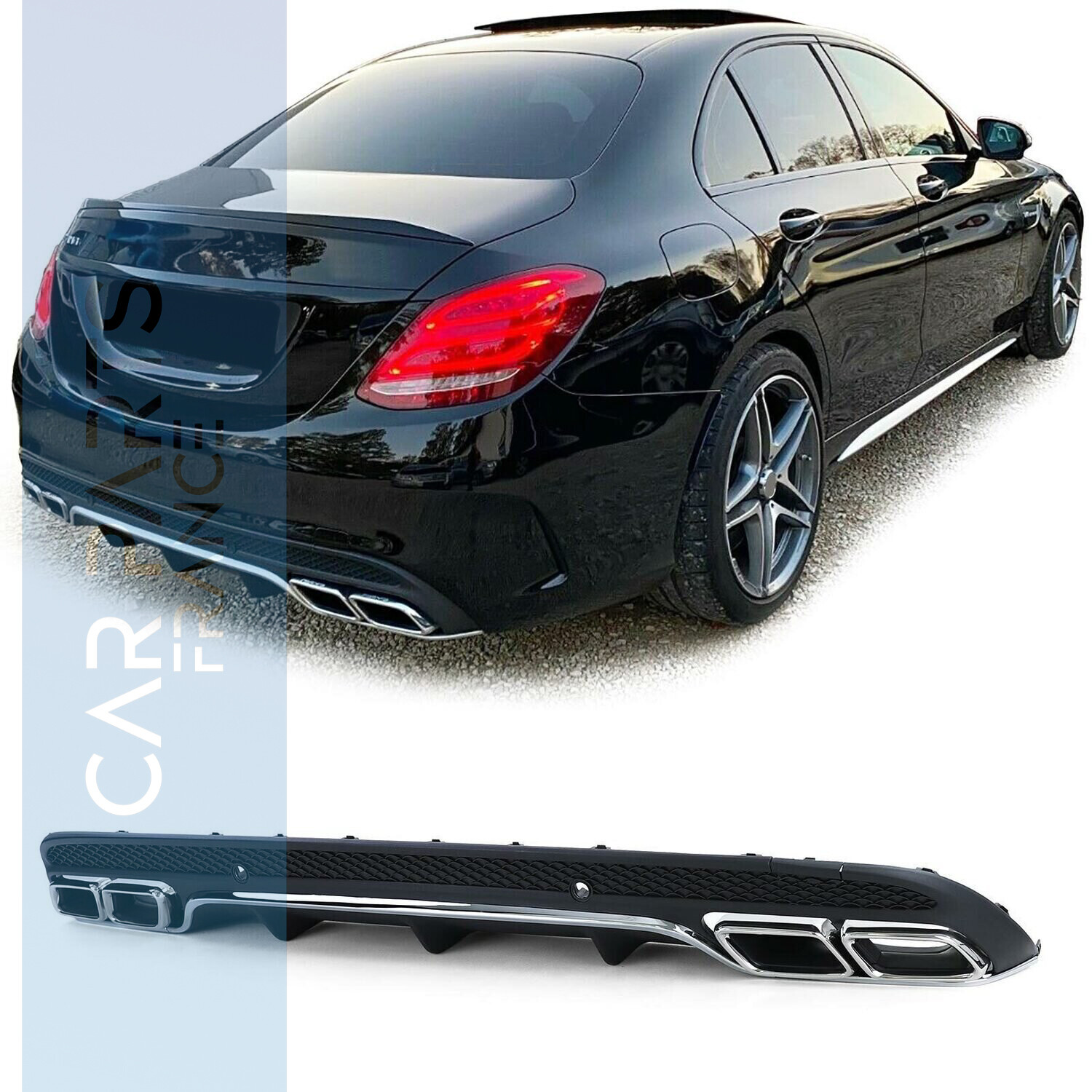 Diffuseur de pare-chocs arriére Look AMG pour Mercedes C W205 2013 - 2018