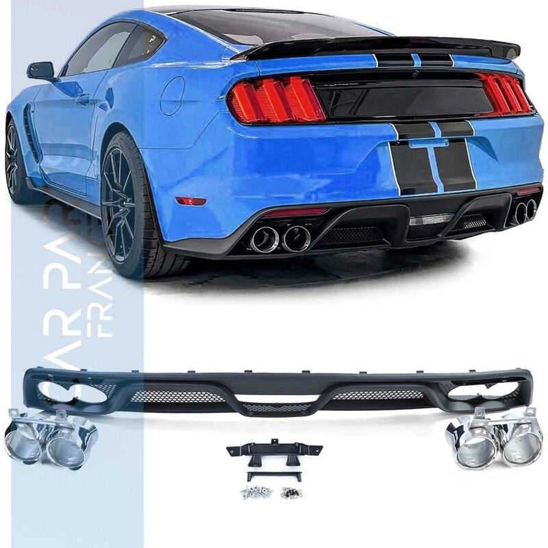 Diffuseur arrière performance look GT350 + sorties doubles pour Ford Mustang 6 2014 - 2017