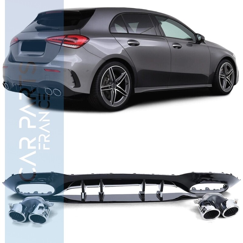 Diffuseur de pare- choc arrière Look AMG pour Mercedes Classe A W177 à partir de 2018