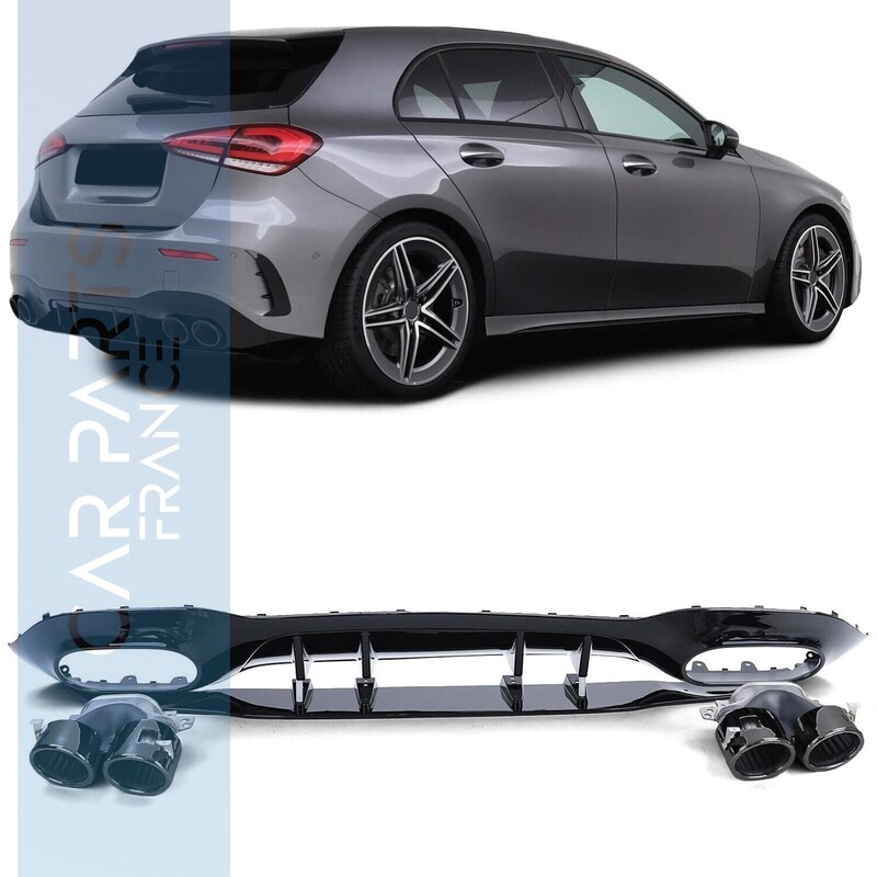 Diffuseur de pare- choc arrière Look AMG pour Mercedes Classe A W177 à partir de 2018