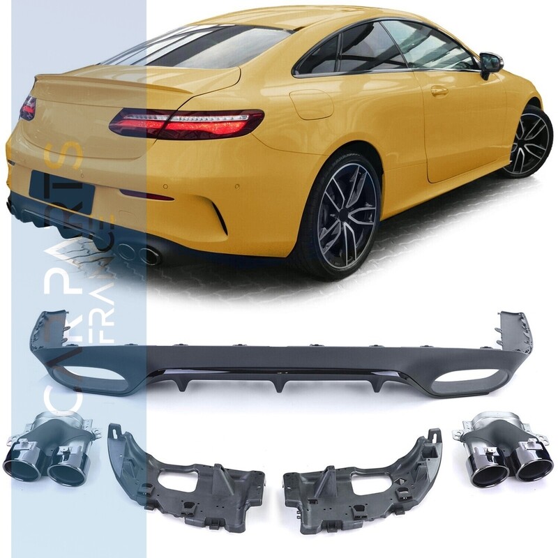 Diffuseur arrière sport avec sorties d'échappement noir pour Mercedes Classe E C238 Coupé Cabrio Diffuseur arrière sport avec sorties d'échappement noir pour Mercedes Classe E C238 Coupé Cabrio