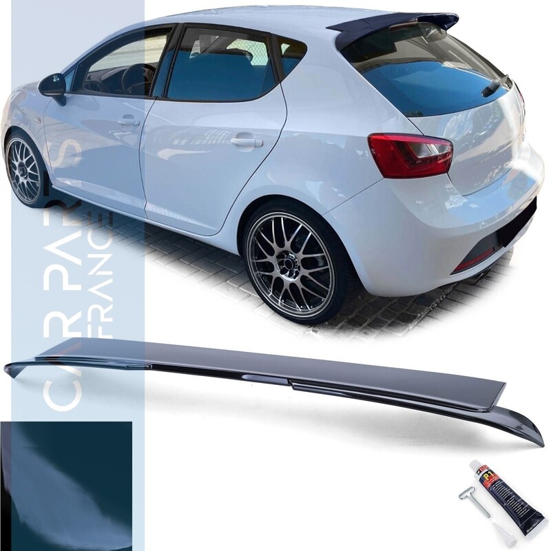 Becquet de toit performance noir brillant pour Seat Ibiza 6J 6P 5 portes 2008-2017
