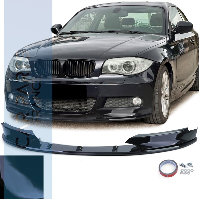 Lame spoiler avant performance noire brillante pour BMW Série E82 E88 Coupé / Cabrio 2011-2013