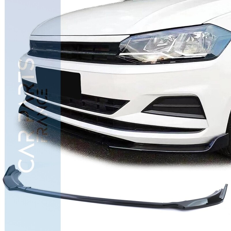 Lame de pare- choc avant noir brillant pour VW Polo VI - Look GTI
