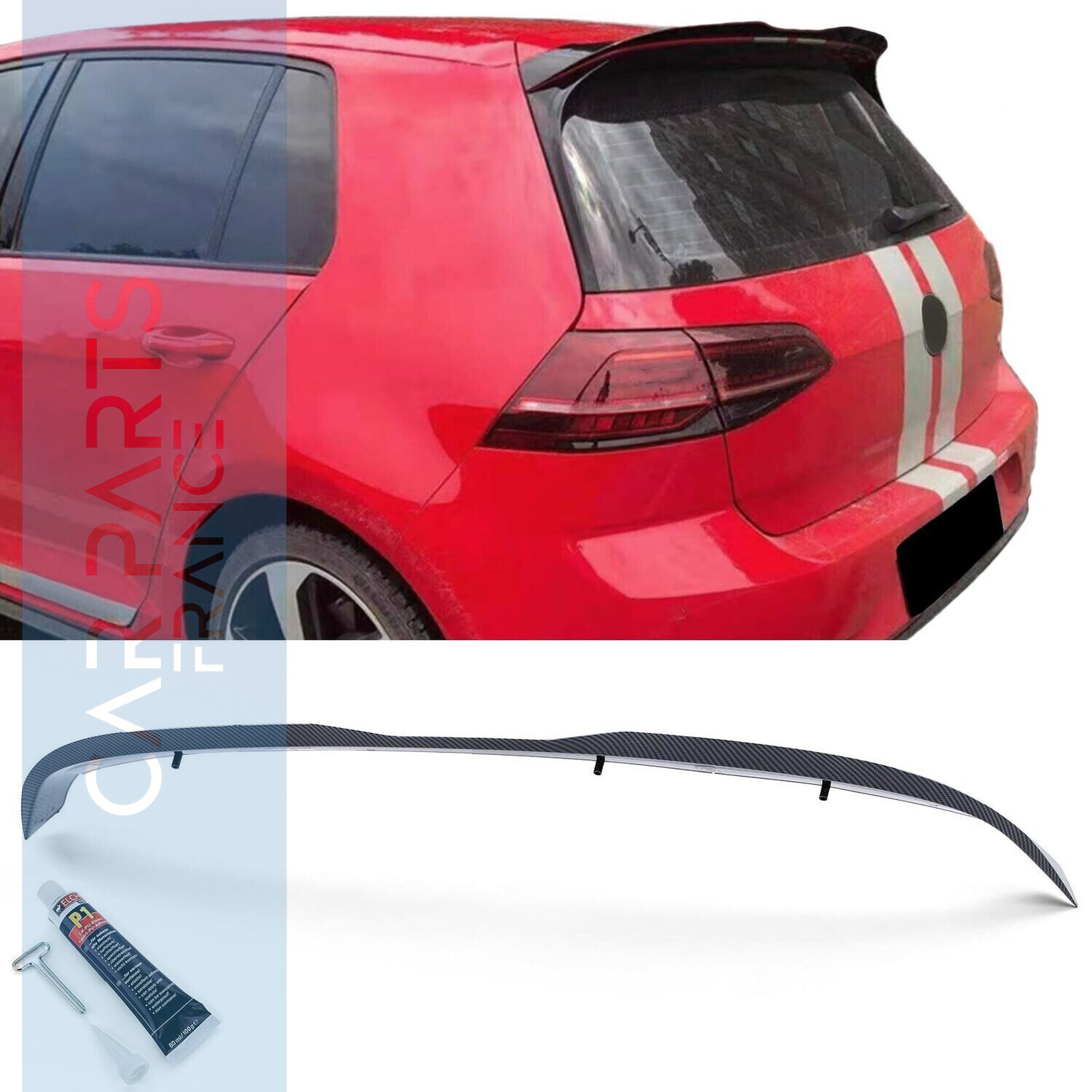 Becquet / Aileron / Lame / casquette  Sport pour VW Golf 7 2013-2021 - Look carbone