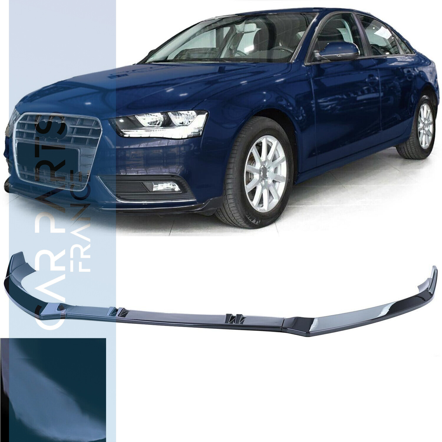 Lame de Pare-choc avant  noir brillant pour Audi A4 B8 8K Facelift 2011-2015