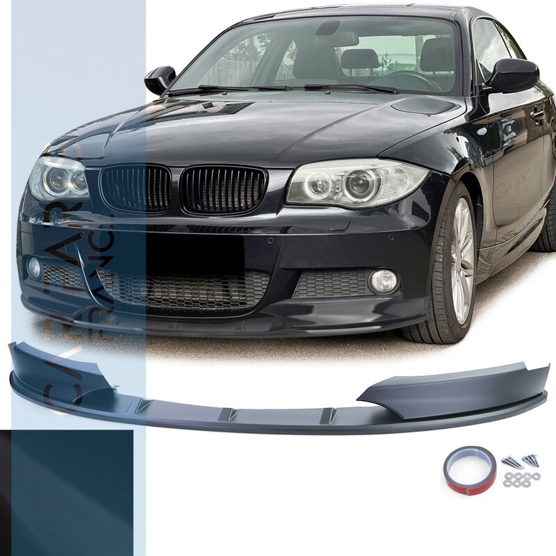 Lame spoiler avant performance noire mate pour BMW Série E82 E88 Coupé / Cabrio 2011-2013
