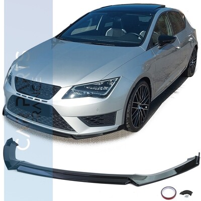 Lèvre de spoiler avant performance noir brillant pour Seat Leon 5F Cupra 2012-2020