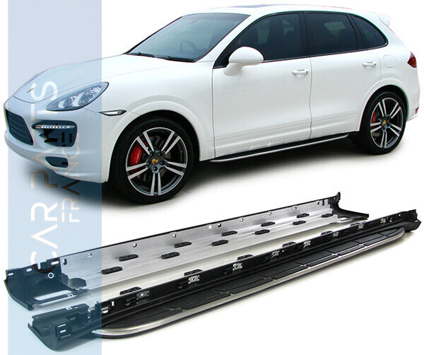 Marchepieds en Aluminium Brossé pour Porsche Cayenne 2010 - 2017