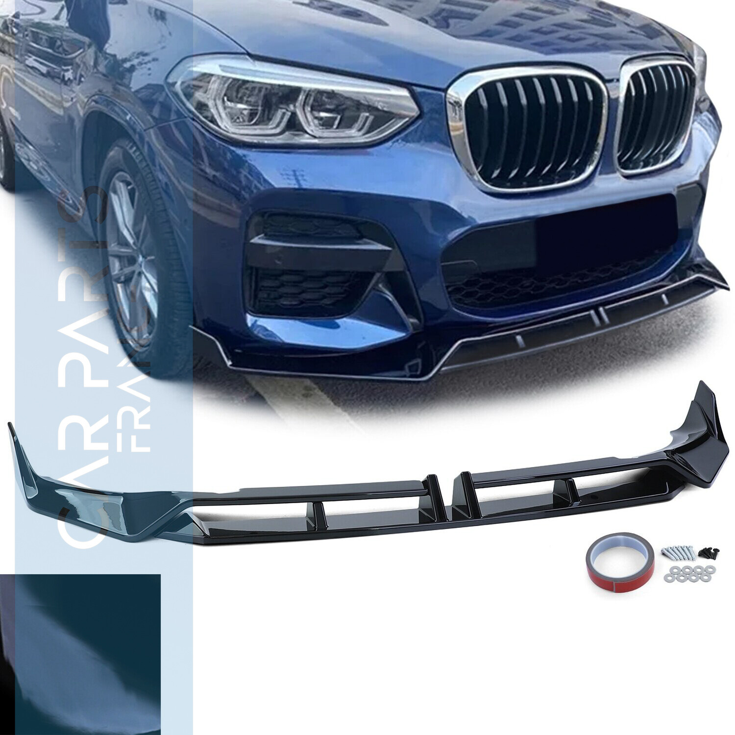 Spoiler / Lame de pare- choc avant Performance pour BMW X3 G01 - Noir Brillant