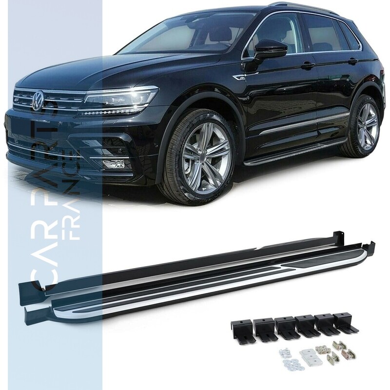 Marche Pied en Aluminium Brossé pour Volkswagen Tiguan III à partir de 2016