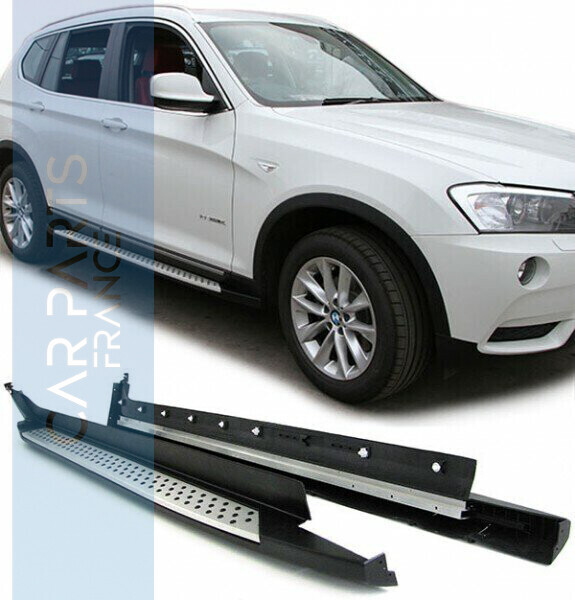 Marchepieds en Aluminium Brossé pour BMW X3 F25 à partir de 2010