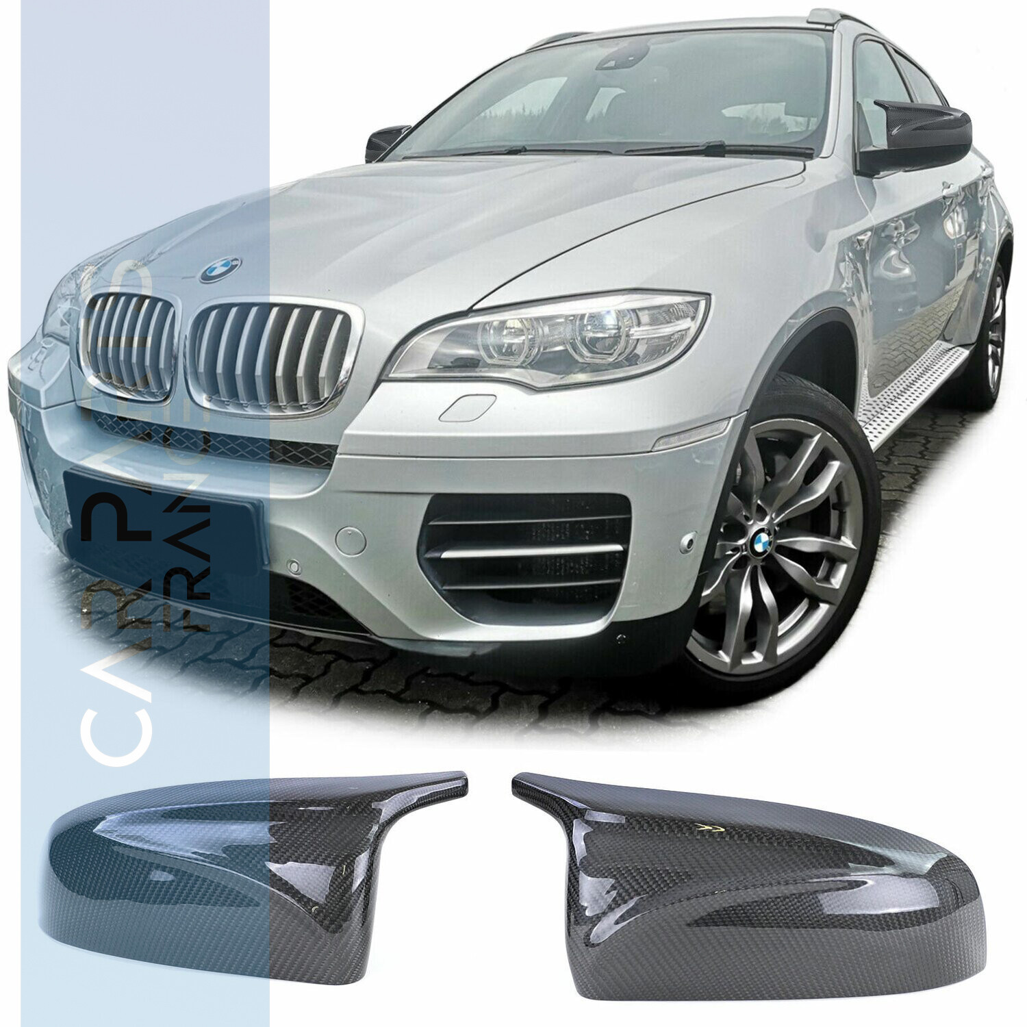 Coques de rétroviseur véritable carbone Look M Performance pour BMW X5 E70 X6 E71