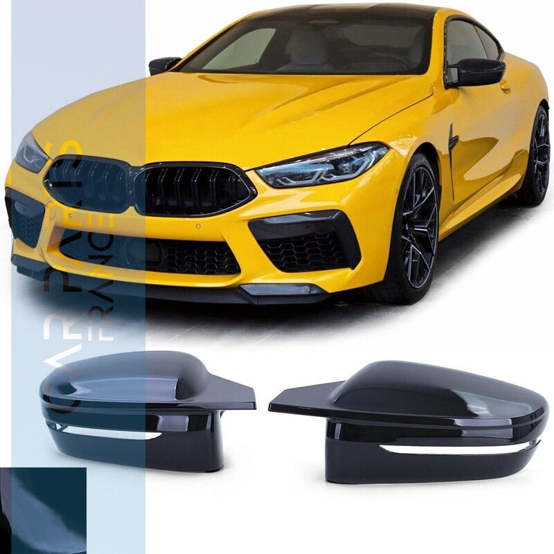 Coques de rétroviseurs sport noires brillantes pour BMW Série 8 G14 G15 G16  à partir de 2018