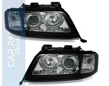 Paire de phares Angel Eyes look RS6 pour  Audi A6 4B 1999 - 2001