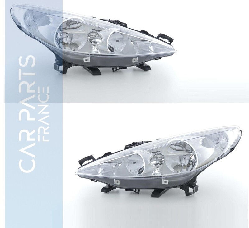Paire de phares avant pour Peugeot 207 2006 - 2013