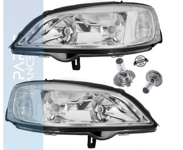 Paire de phares avant pour Opel Astra G + ampoules Philips 1997 - 2004