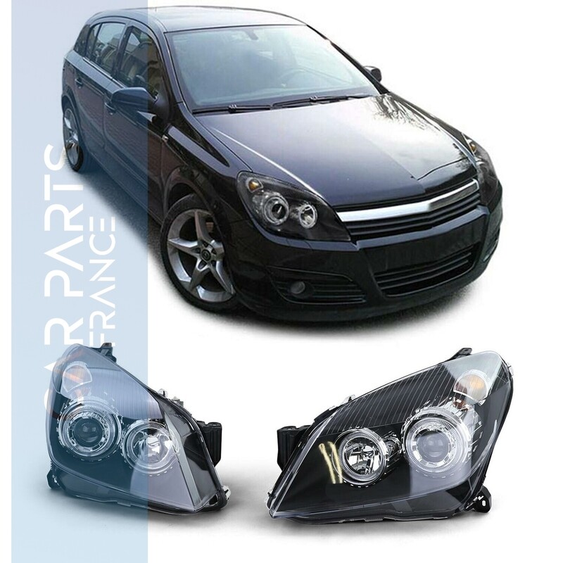 Paire de phares avant angel eyes pour Opel Astra H 2004 - 2010