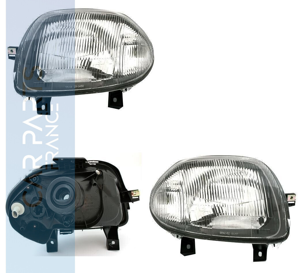 Paire de phares avant pour Renault Clio 2 1998 - 2001