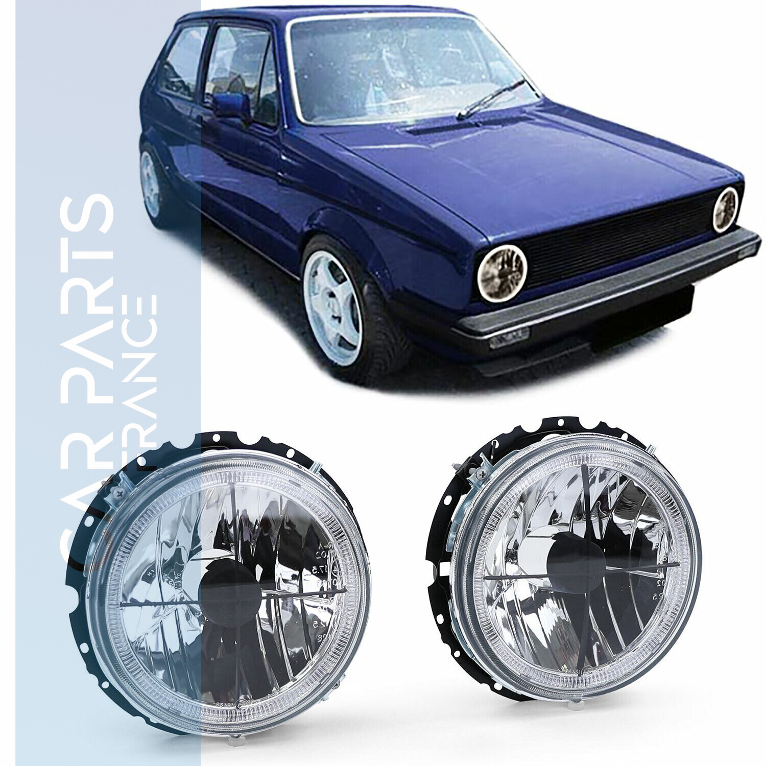 Paire de phares Angel Eyes avant pour Volkswagen Golf 1 1974 - 1993