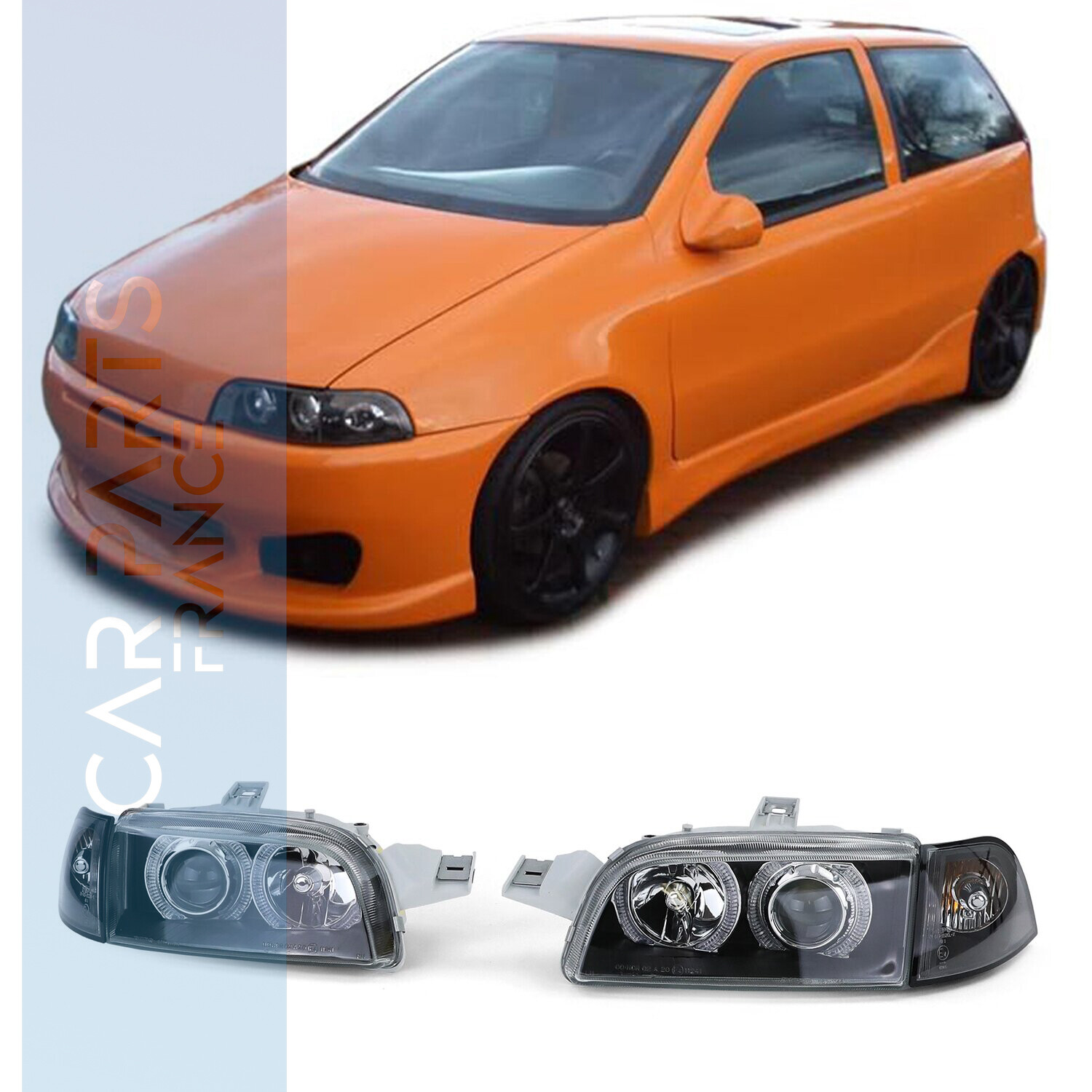 Paire de phares avant Angel Eye pour Fiat Punto 176 1993 - 1999