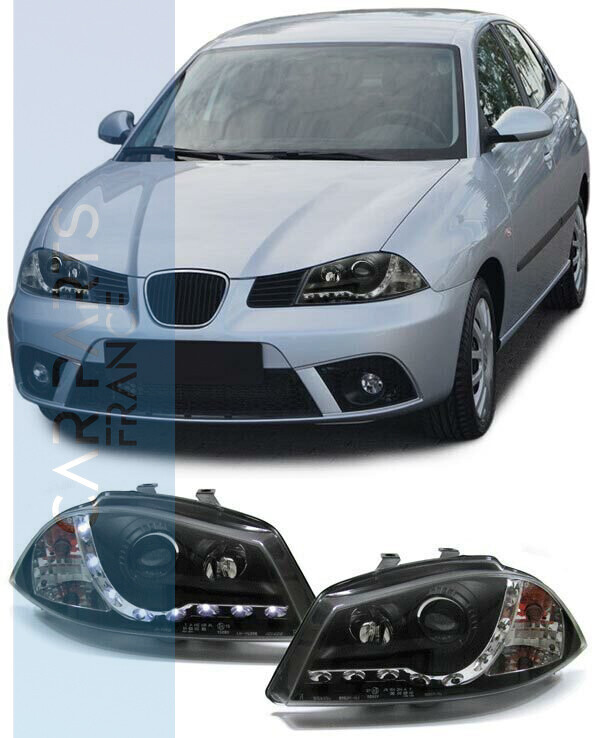Paire de phares à LED avant pour Seat Ibiza 6L 2002 - 2008