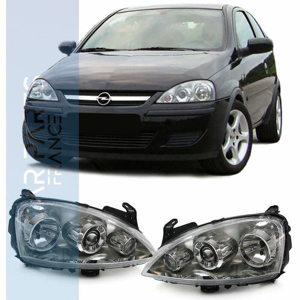 Paire de phares avant pour Opel Corsa C 2000 - 2006