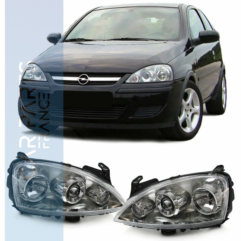 Paire de phares avant pour Opel Corsa C 2000 - 2006
