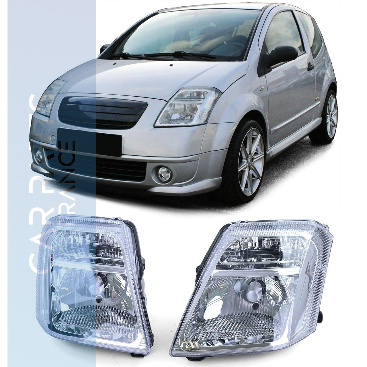 2 Phares avant pour Citroen C2 2003 - 2008