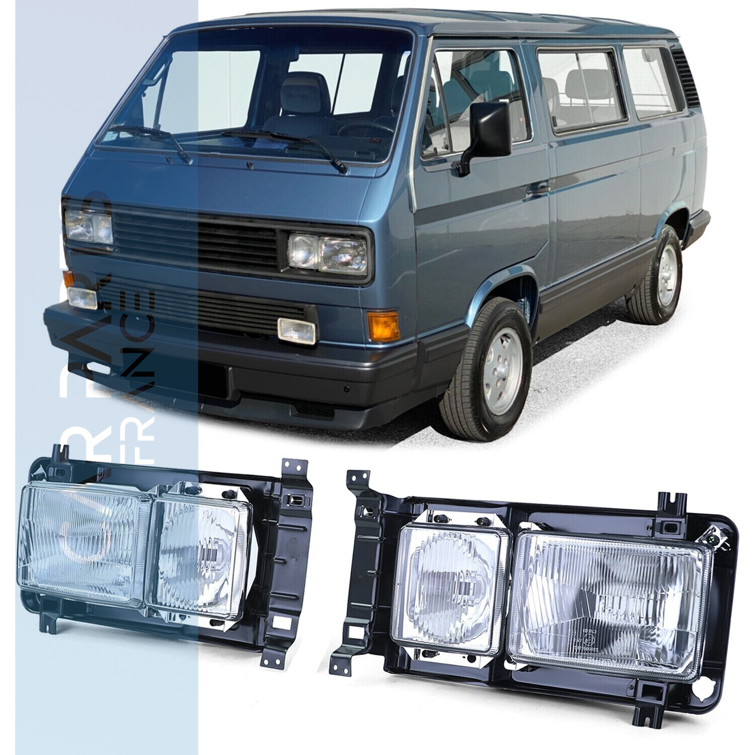 Paire de phares carrés pour VW T3 1979-1992
