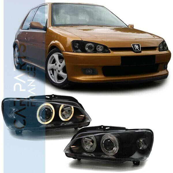 Paire de phares Angel Eyes avant pour Peugeot 106 à partir de 1996