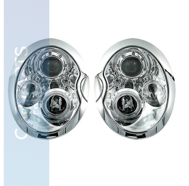 Paire de phares avant Angel Eyes pour Mini Cooper R50 R52 R53 2001 - 2006