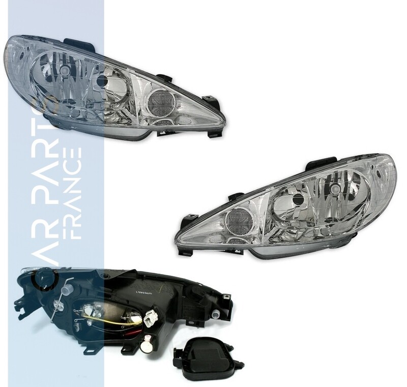 Paire de phares avant pour Peugeot 206 1998 - 2006