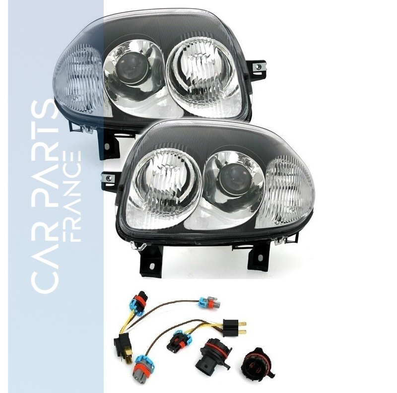 Paire de phares avant pour Renault Clio 2 1998 - 2001
